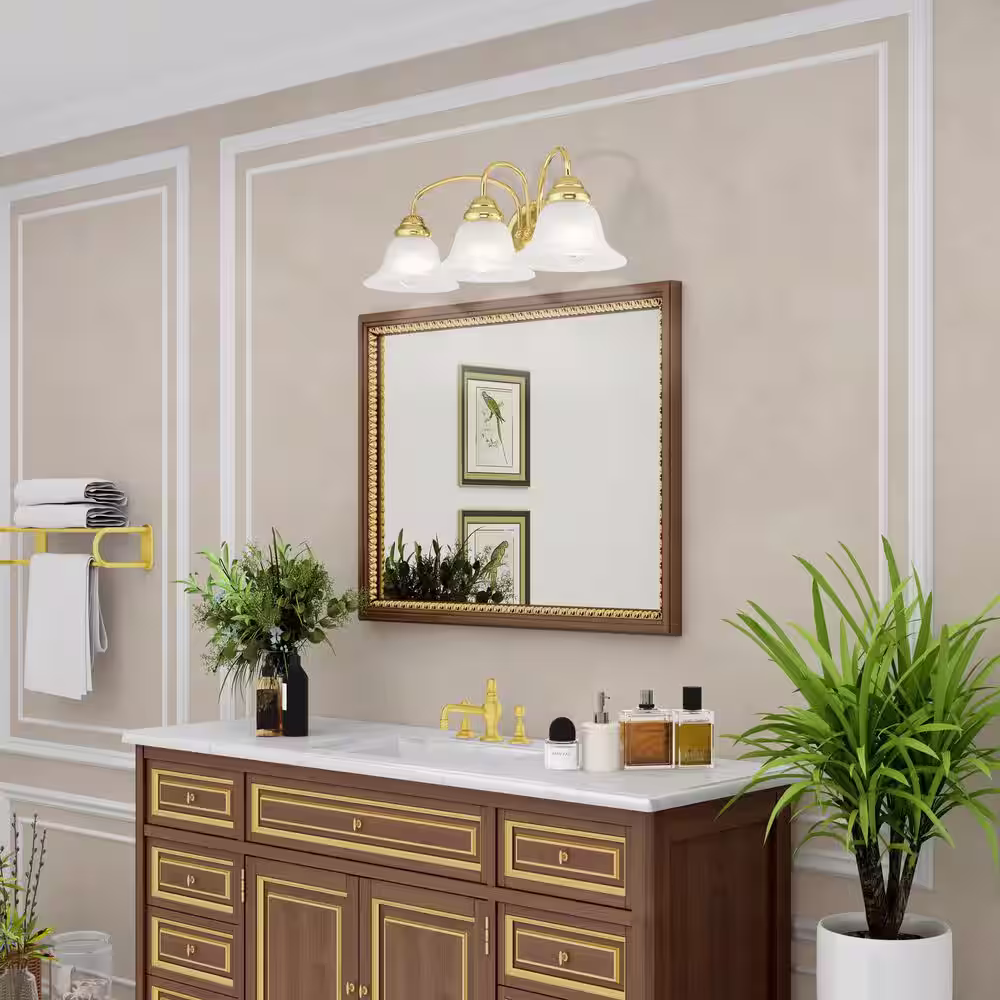 Livex Lighting Edgemont 3 Light Polished Brass Bath Vanity