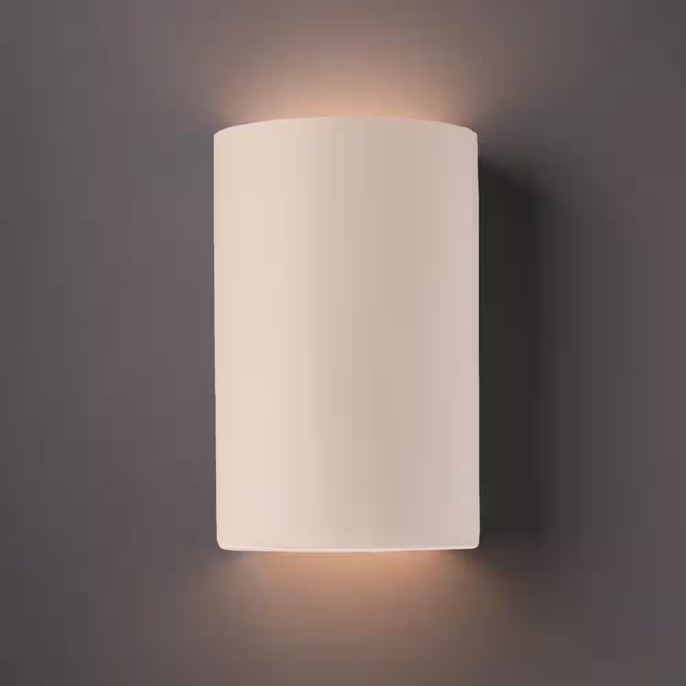 Justice Design Ambiance 2-Lights Matte White Wall Sconce