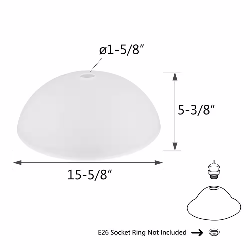 None 5-3/8 in. Frosted Torchiere Replacement Glass Shade