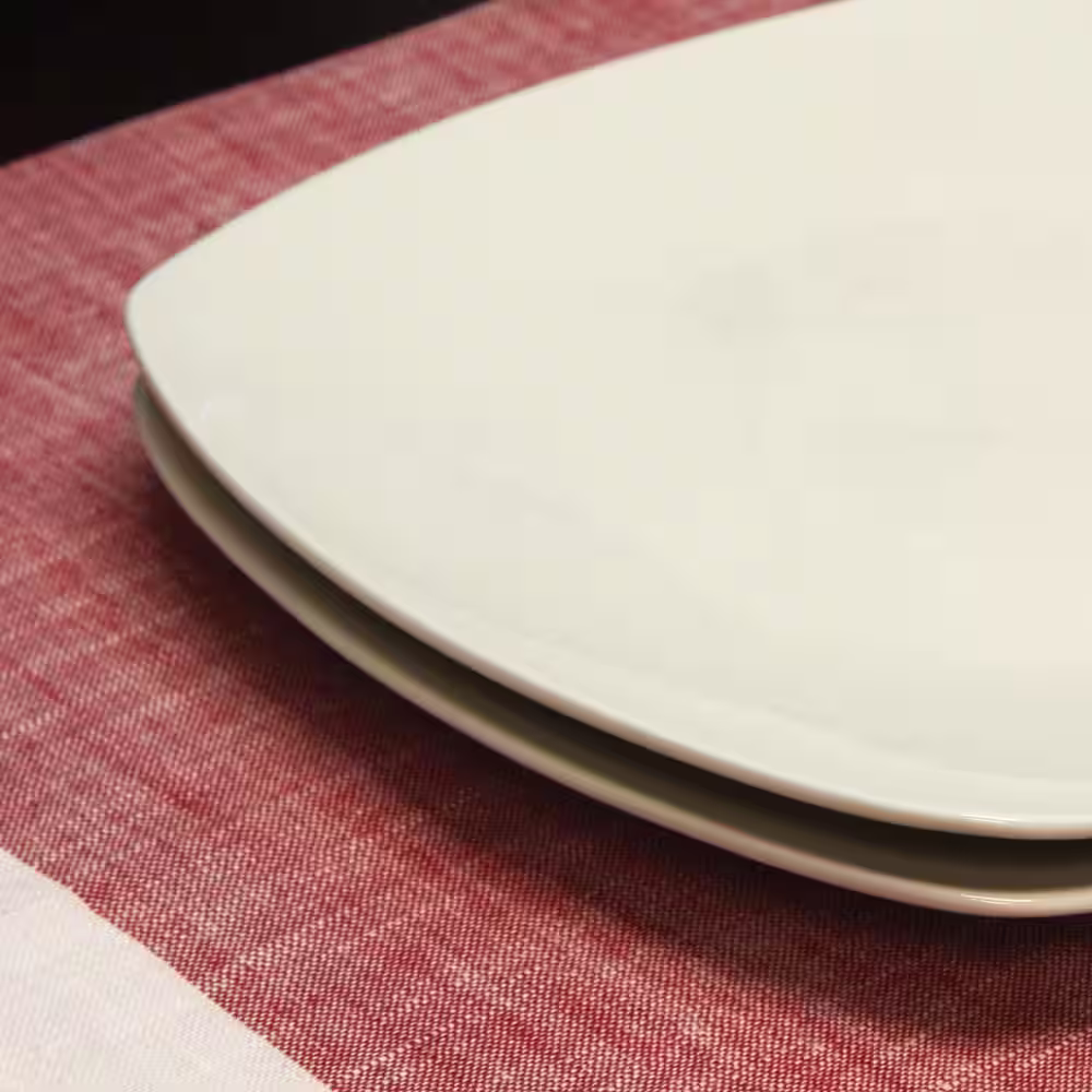 Gibson Zen Buffetware White Square Salad Plates (Set of 8)