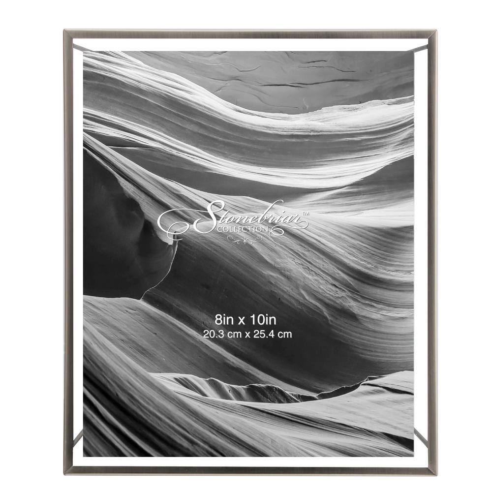 Stonebriar Collection 8 in. x 10 in. Brushed Gunmetal Picture Frame