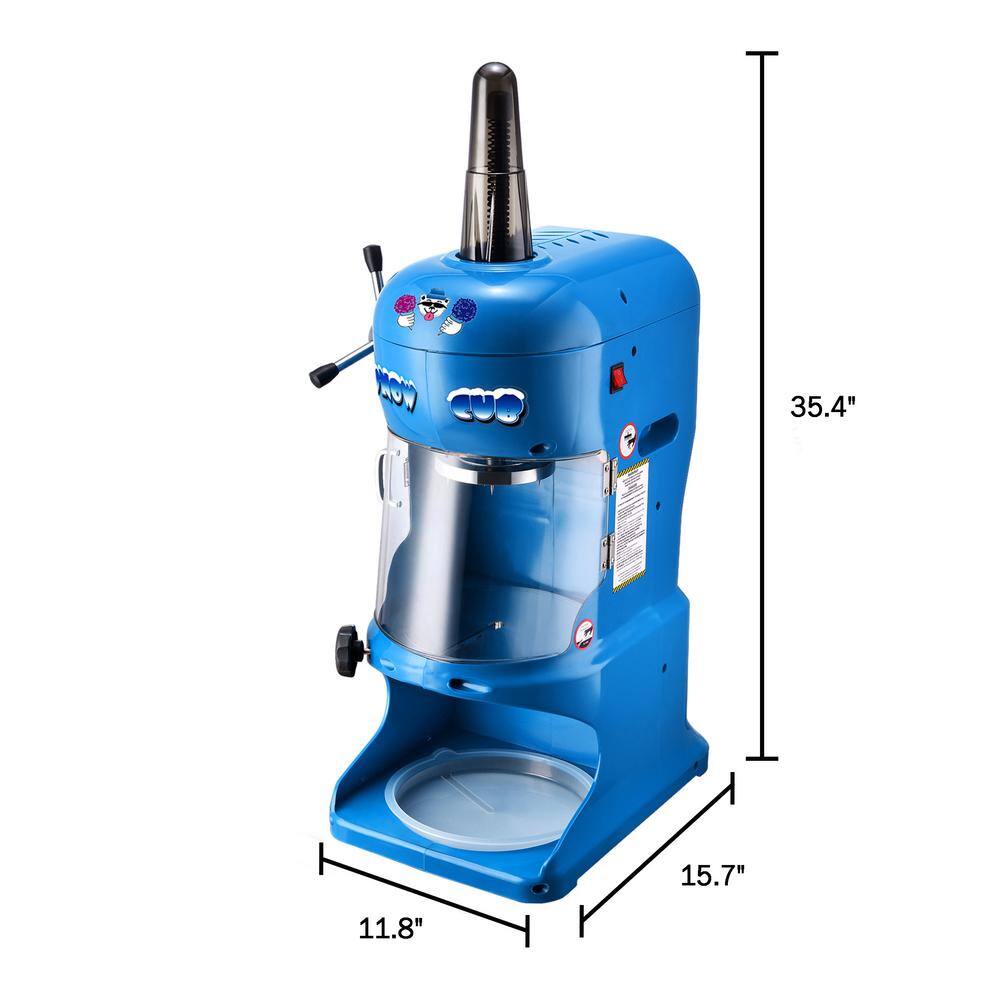 GREAT NORTHERN 96 oz. Per Minute Blue Shaved Ice Machine - Powerful Electric Block Ice Shaver and Snow Cone Maker