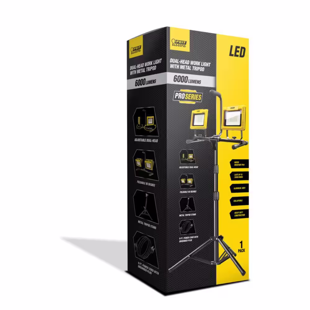 Feit Electric Pro 6000 Lumens LED Dual Power Tripod Work Light