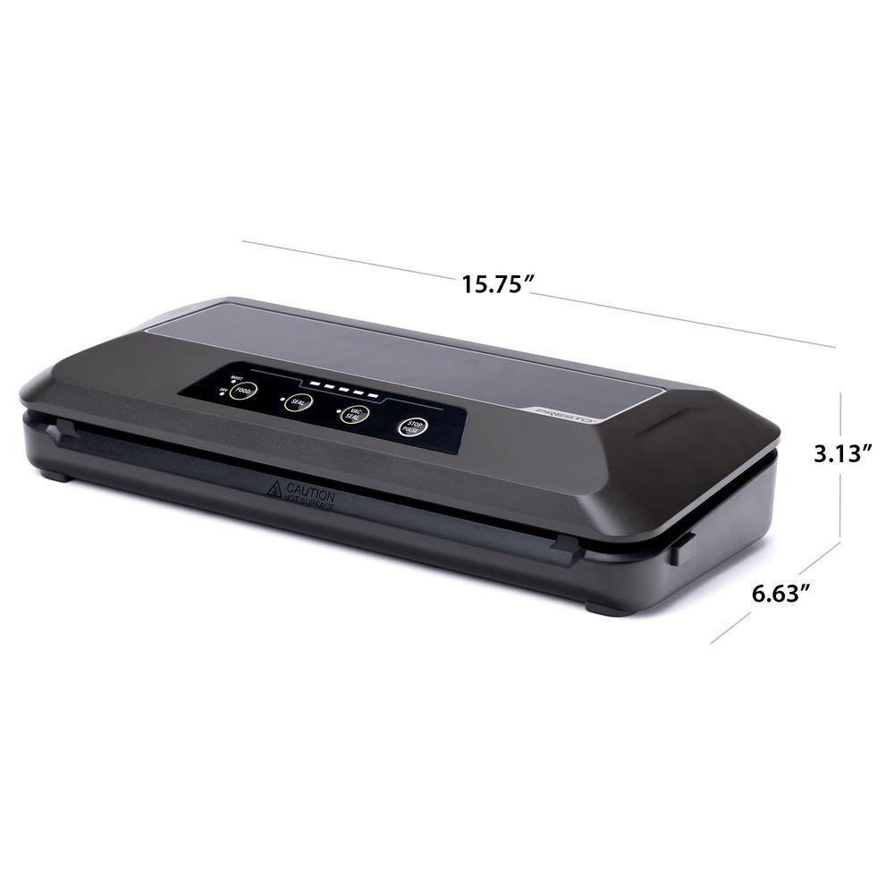 Presto FreshDaddy Black Automatic Electric Food Vacuum Sealer