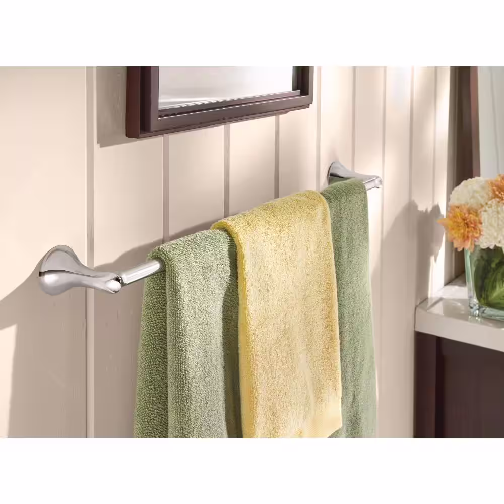 MOEN Darcy 24 in. Towel Bar with Press and Mark in Chrome