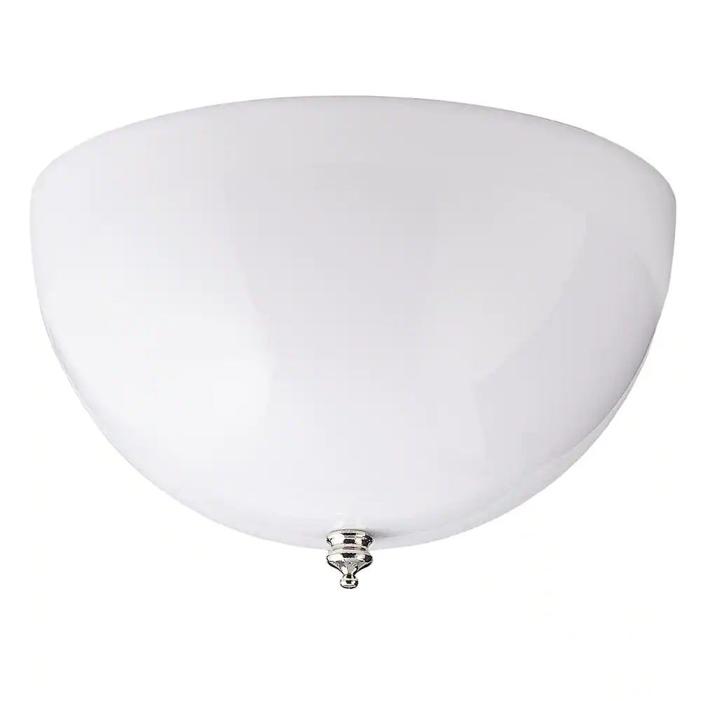 None 8 in. White Acrylic Dome Clip-On Flushmount Lamp Shade for Bulb-Only Light Fixtures