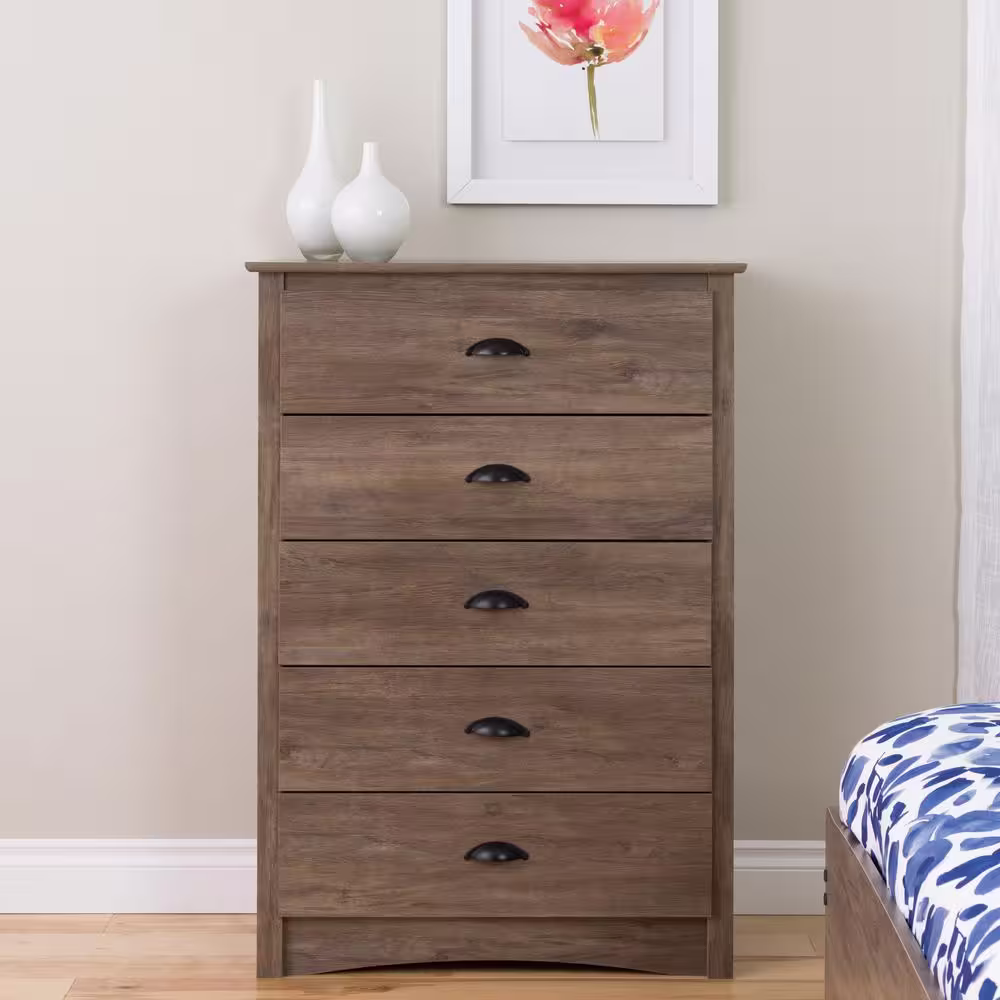 Prepac Salt Spring 5-Drawer Drifted Gray Chest of Drawers