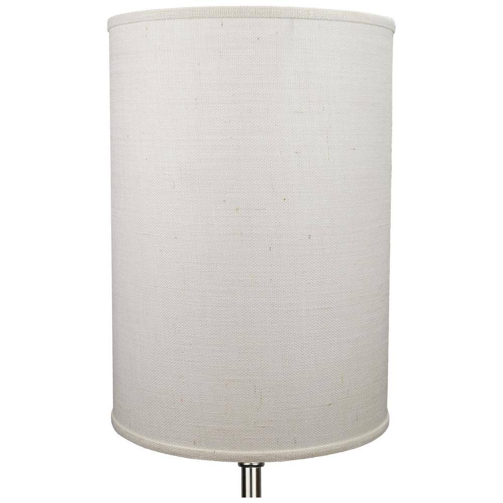FenchelShades.com 14 in. Top Diameter x 14 in. Bottom Diameter x 20 in. Height Burlap Off White Drum Lamp Shade