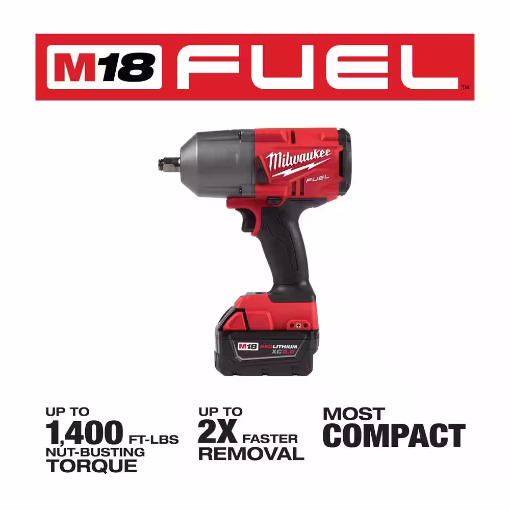 Milwaukee M18 FUEL 18V Lithium-Ion Brushless Cordless 1/2 in. and 3/8 in. Impact Wrench with Friction Ring Kit (2-Tool)