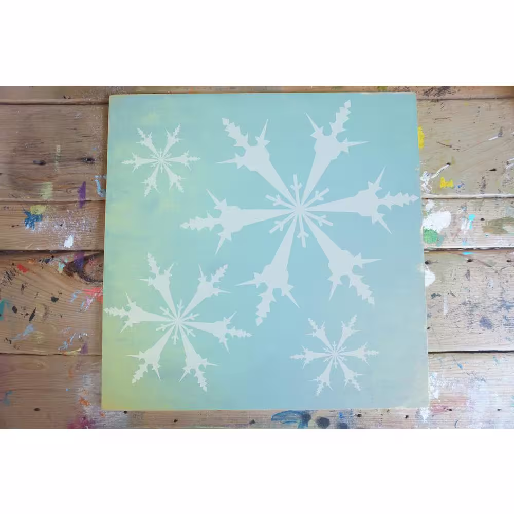 Stencil1 Snowflake Repeat Pattern Stencil