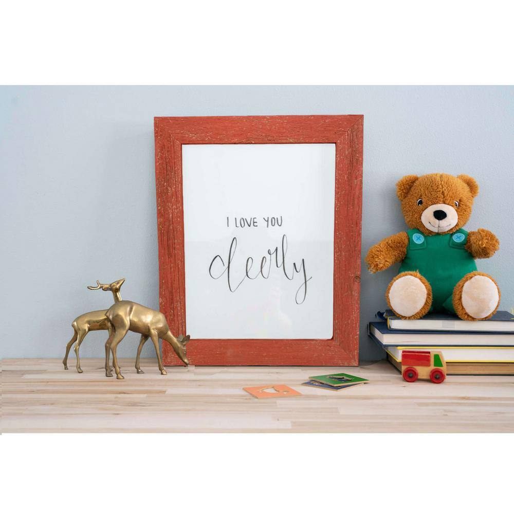 None Rustic Farmhouse 8 in. x 10 in. Rustic Red Reclaimed Picture Frame (1.5 in. Molding)