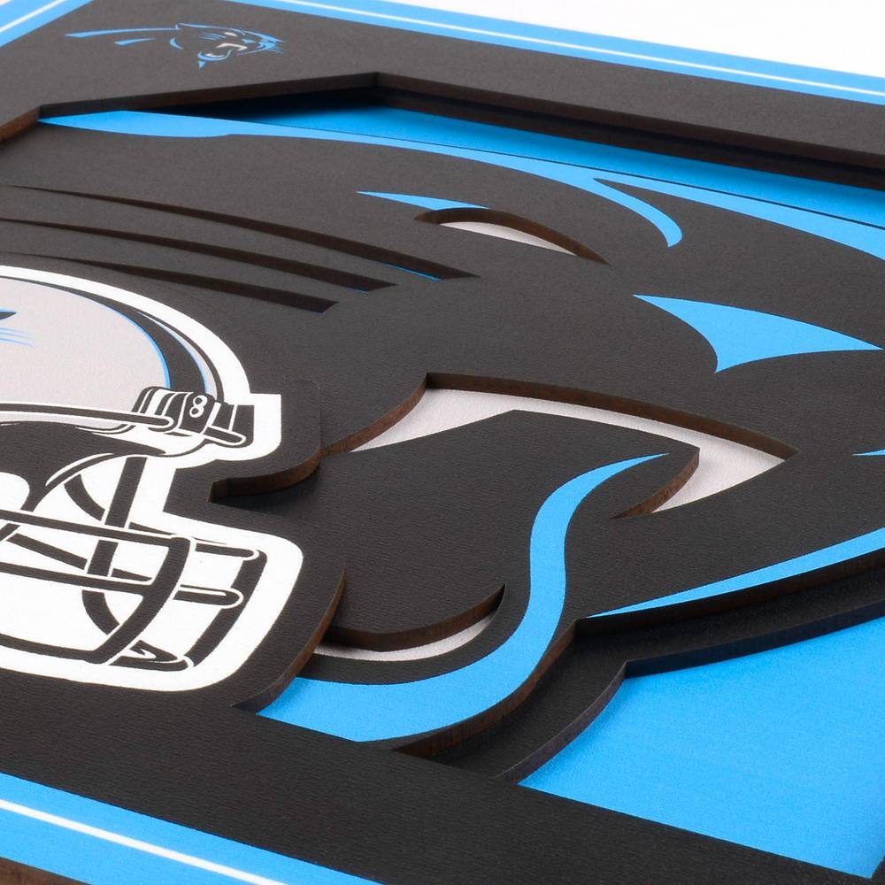 None NFL Carolina Panthers 3D Logo Series Wall Art - 12x12