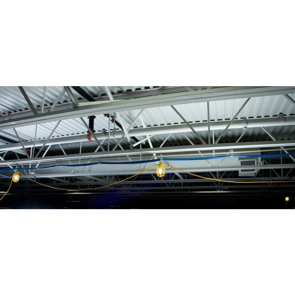 Bergen Industries 50 ft. 12/3 SJTW 5-Light Plastic Cage Temporary Light Stringer, Yellow