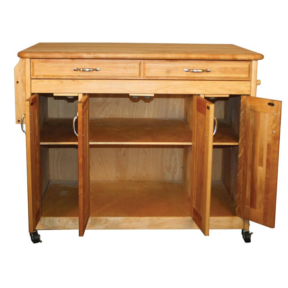 Catskill Craftsmen Natural Kitchen Cart with Butcher Block Top