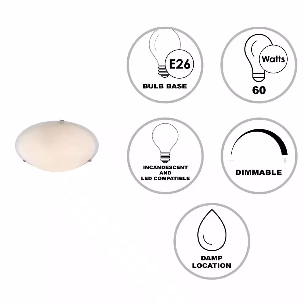 Bel Air Lighting 12 in. 2-Light Brushed Nickel Flush Mount Ceiling Light Fixture with Marbleized Glass Shade