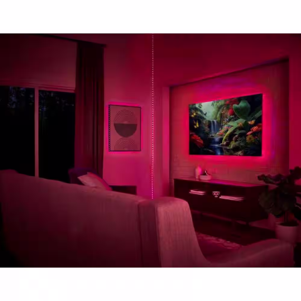EcoSmart 9.8 ft. RGB Color Changing Dimmable USB Powered LED Black Strip Light with Remote Control