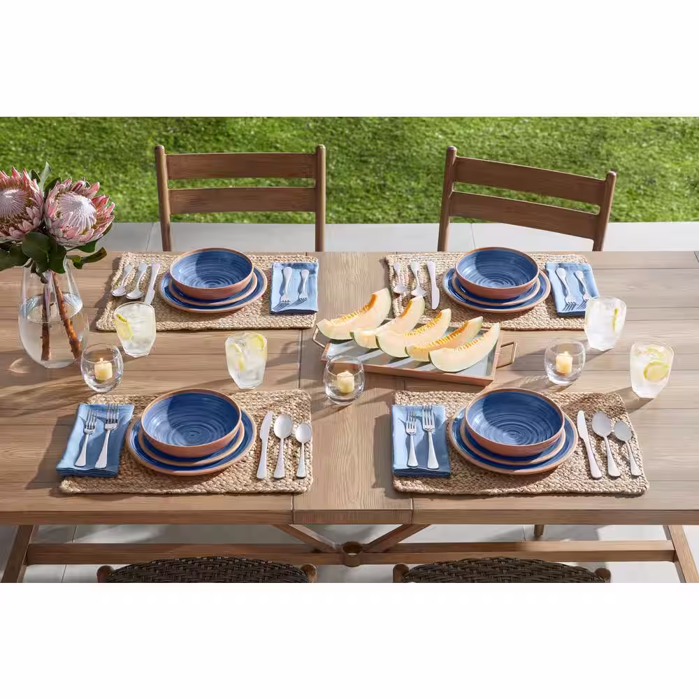 Home Decorators Collection Azria Melamine Dinner Plates in Laguna Blue (Set of 6)