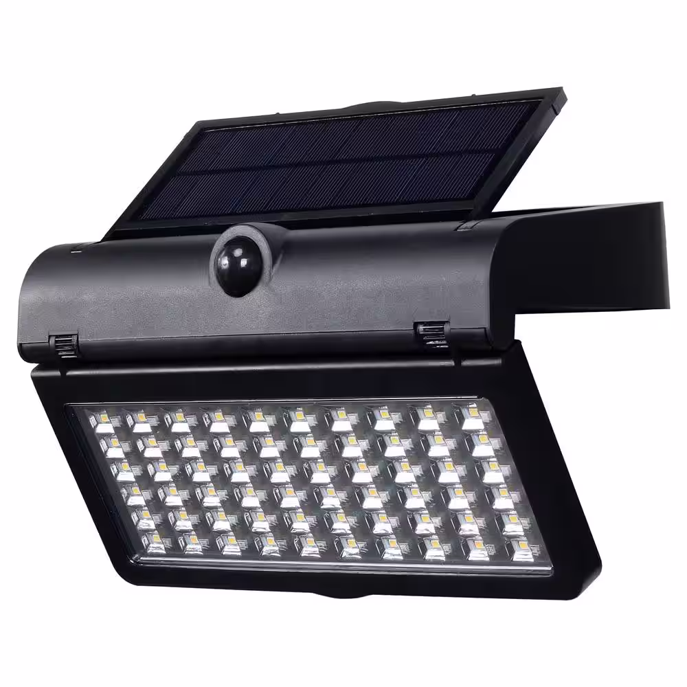 Westinghouse 75-Watt Equivalent Integrated LED Black Solar Motion Sensor Wall Pack Light