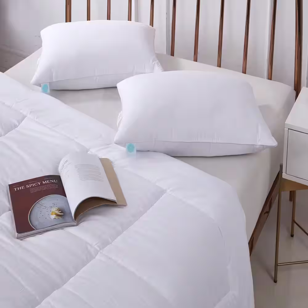 Martha Stewart Living Tencel Cotton Blend Tencel-Around 95 Feather 5 Down Jumbo Medium Firm Pillow (2-Pack)