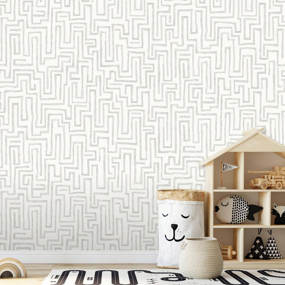 None Grey Novelty Maze Dove Wall Mural