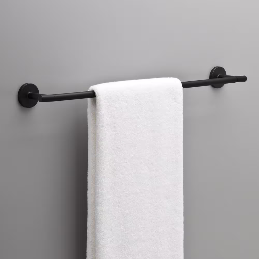 Delta Lyndall 24 in. Wall Mount Towel Bar Bath Hardware Accessory in Matte Black