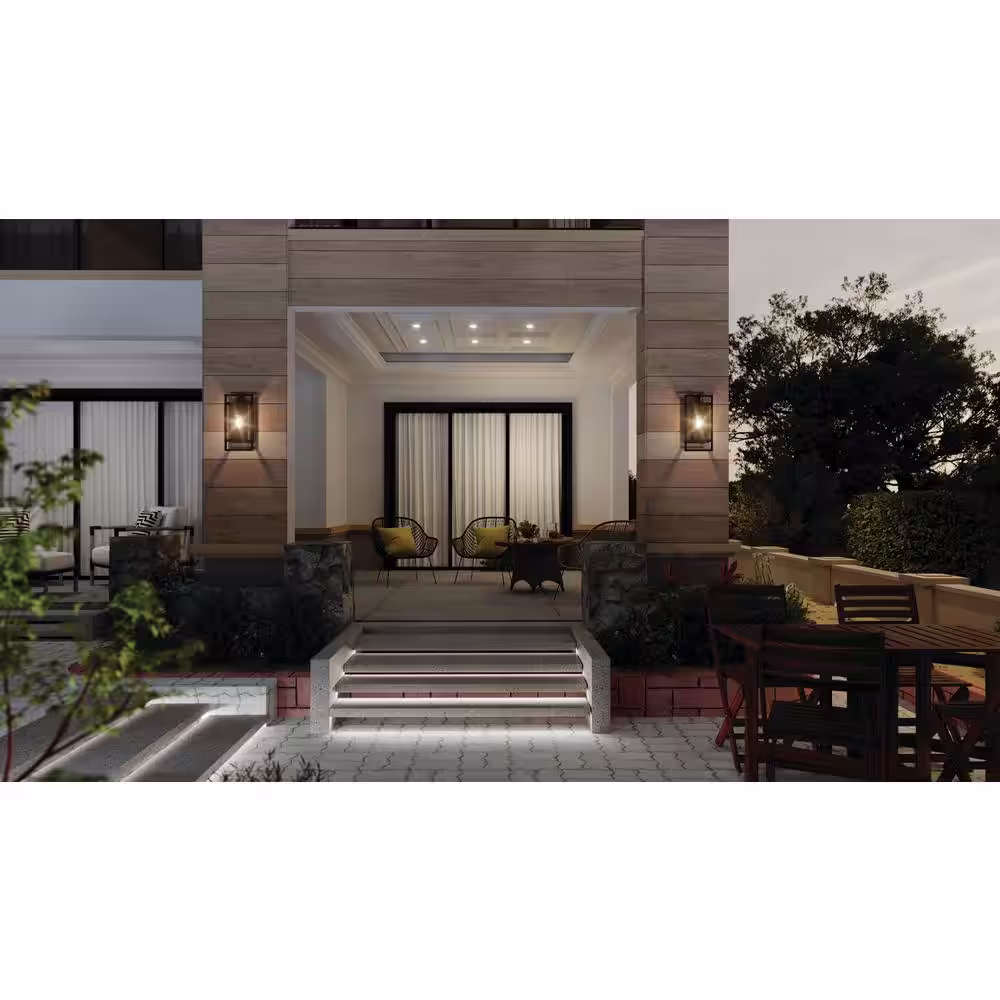 KICHLER Goson 16 in. 1-Light Black Outdoor Hardwired Wall Lantern Sconce with No Bulbs Included (1-Pack)