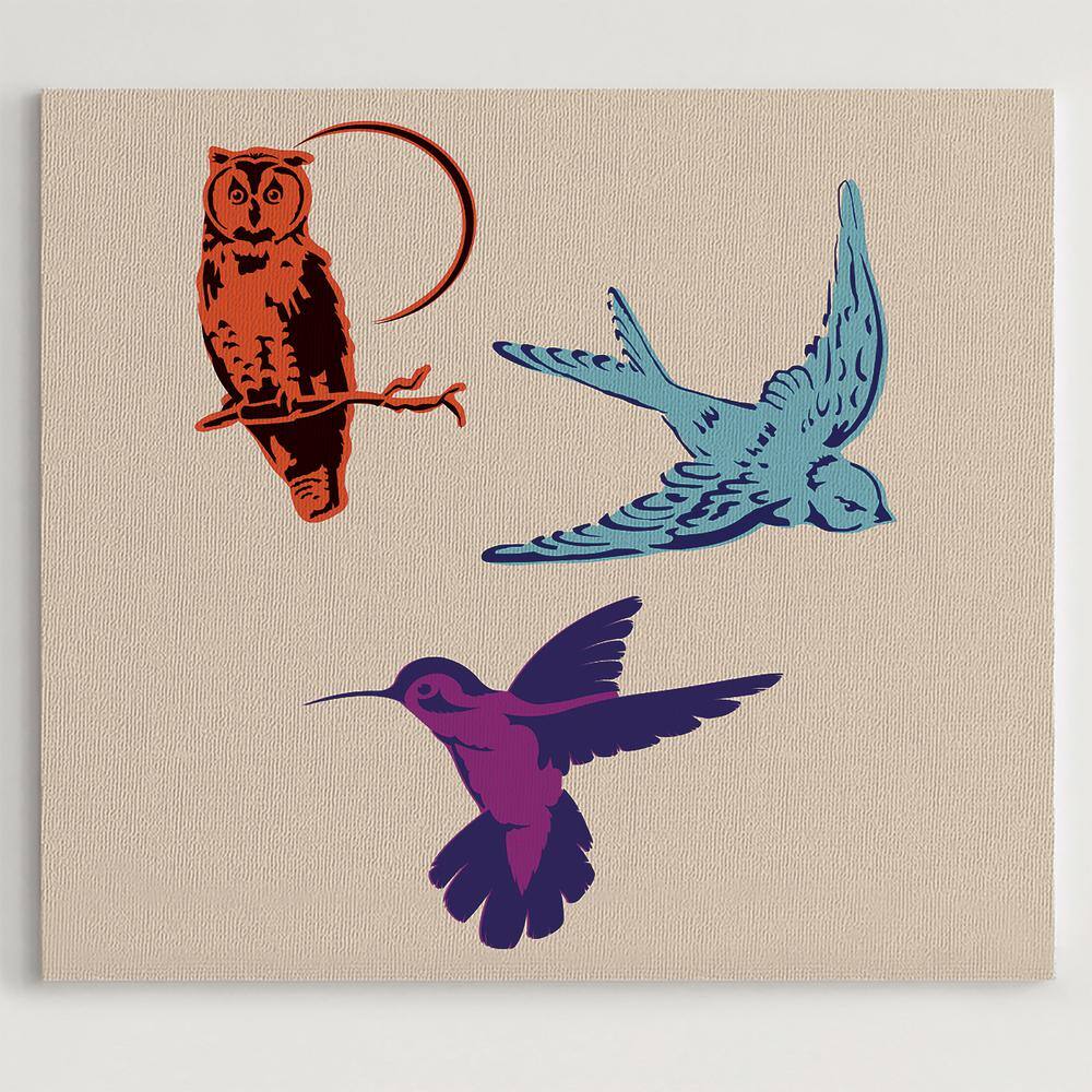 Stencil1 Birds Stencil (3-Pack)