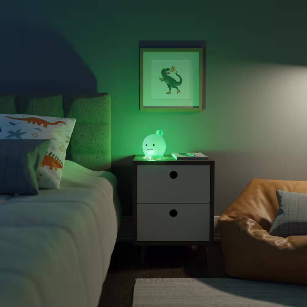 Globe Electric Ollie Octopus Multi-Color Changing Integrated LED Rechargeable Silicone Night Light Lamp, White