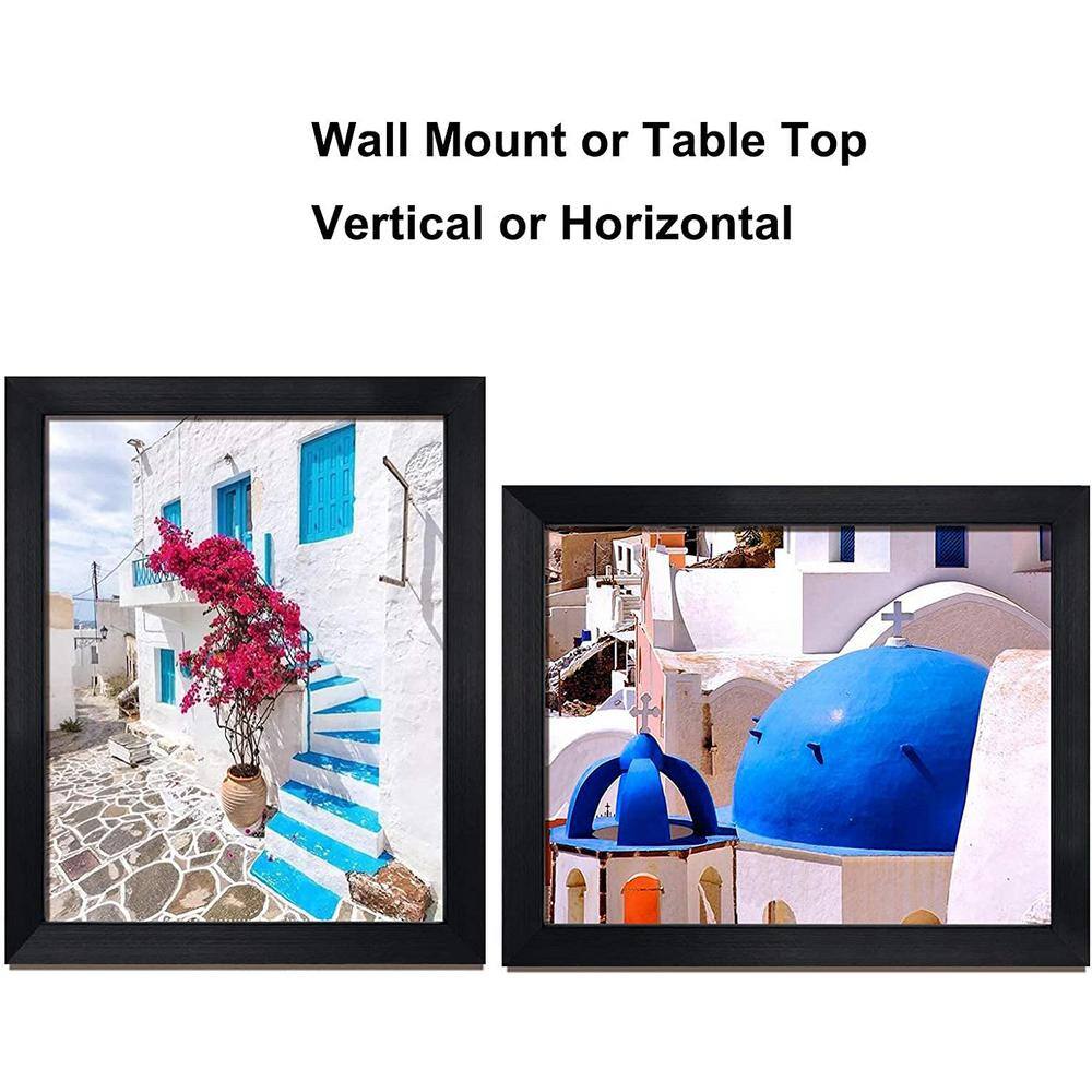 None 8 in. x 10 in. Black Picture Frame, Frames Set for Wall Hanging or Tabletop (Set of 12)