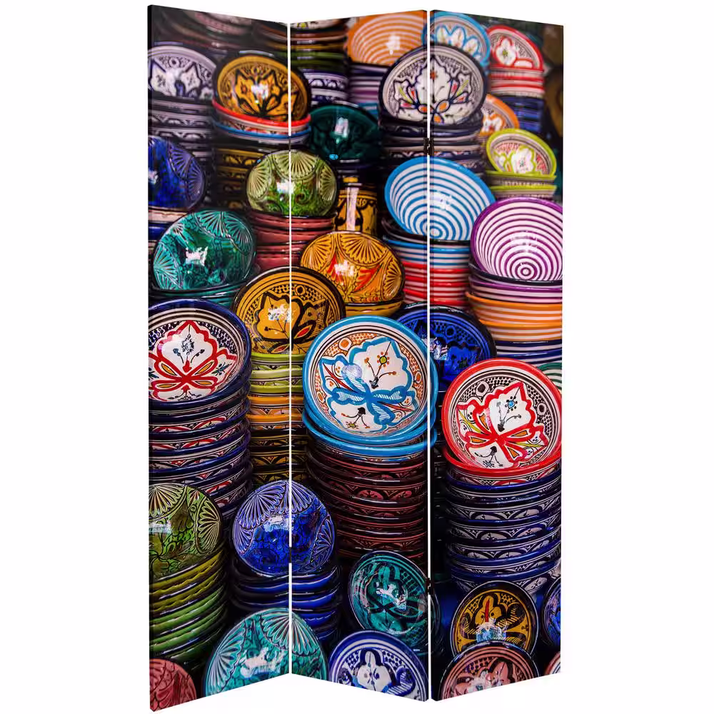 Oriental Furniture 6 ft. Printed 3-Panel Room Divider