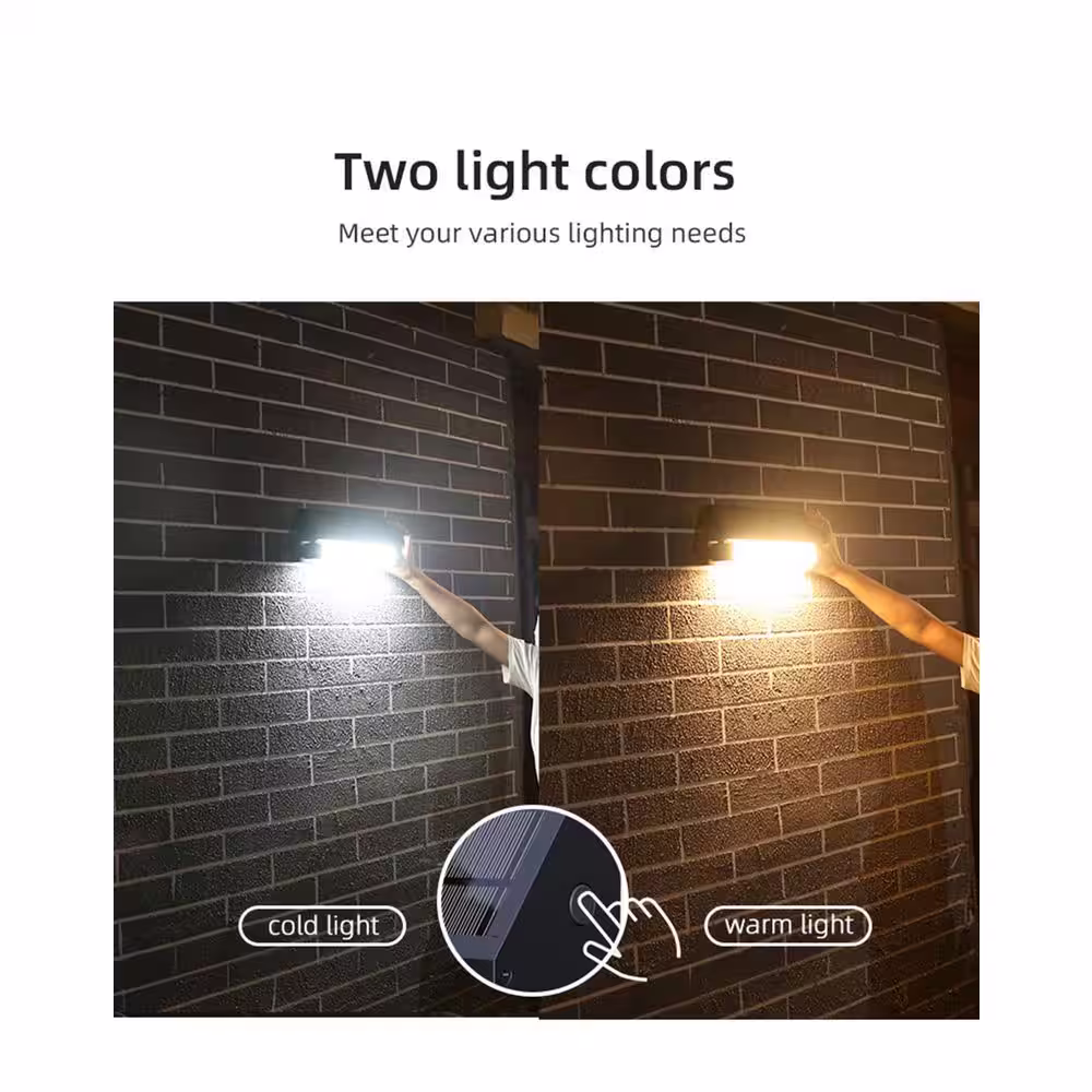 eLEDing Solar 180Â° Black SMART Sensing Self-Contained Integrated Selectable LED Color Flood Pathway Wall Light