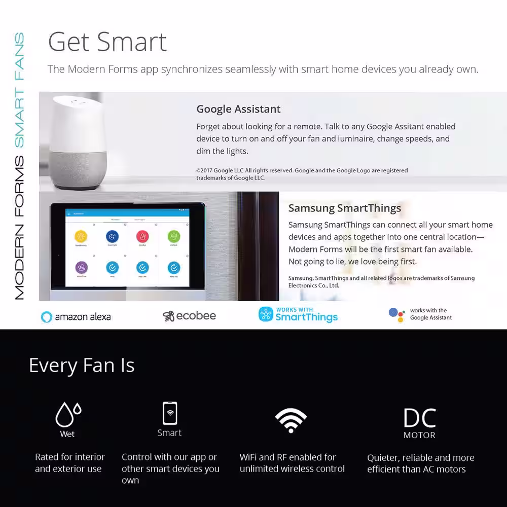 Modern Forms Wynd 60 in. Integrated LED Indoor/Outdoor Matte Black 5-Blade Smart Ceiling Fan with Light Kit and Remote