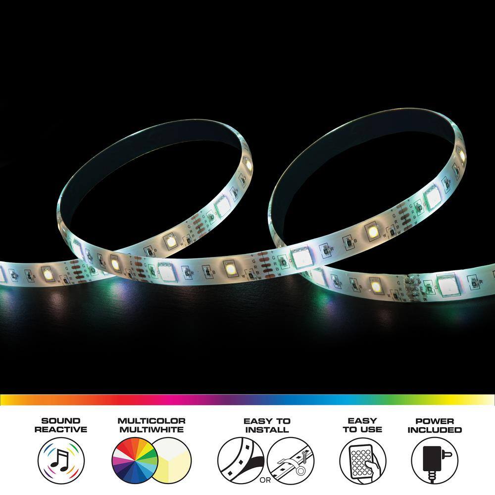 Monster 16.4ft Sound Reactive Multi-Color Multi-White LED Amplifier Light Strip with Remote Control