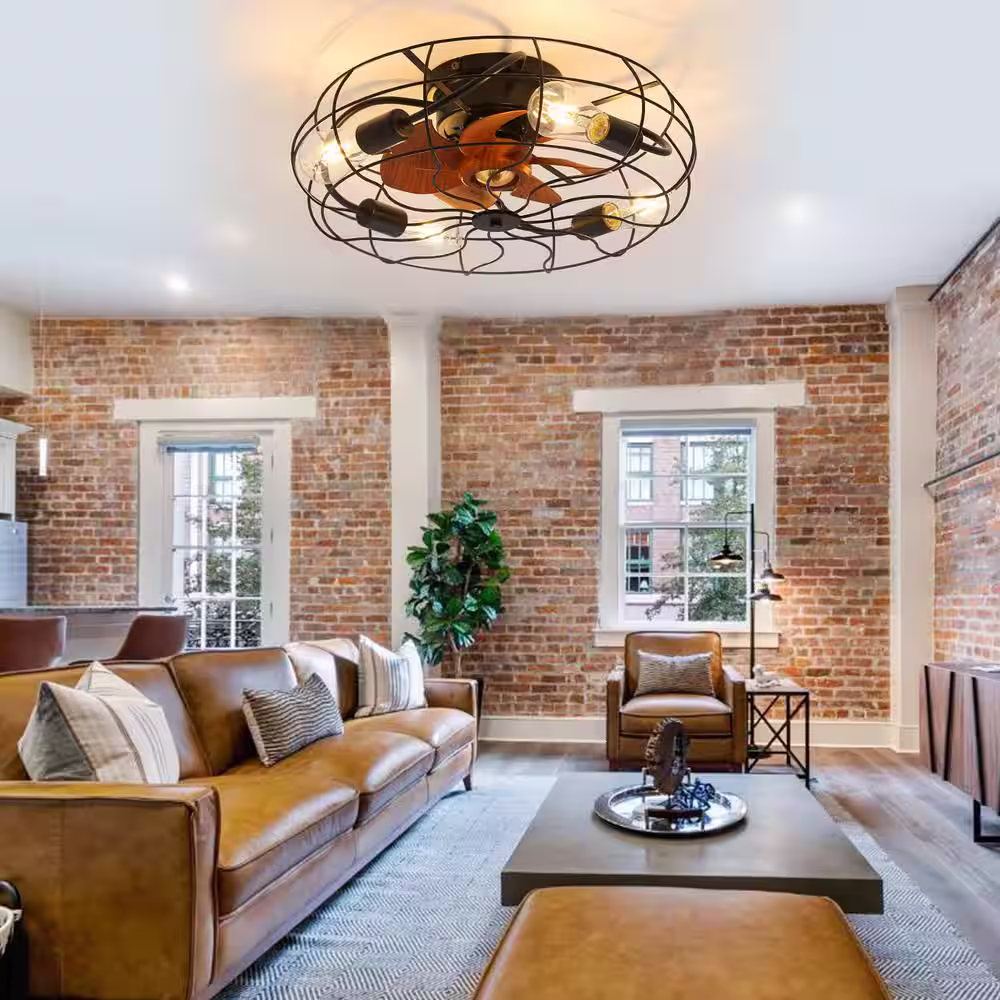 Sofucor 20 in. Indoor/Outdoor Black Ceiling Fan with Light Kit and Remote Control