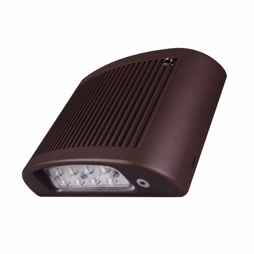 NICOR EOF 100-Watt Equivalent Outdoor Integrated LED Bronze Full Cutoff Emergency Wall Pack Light with Photocell,5000K