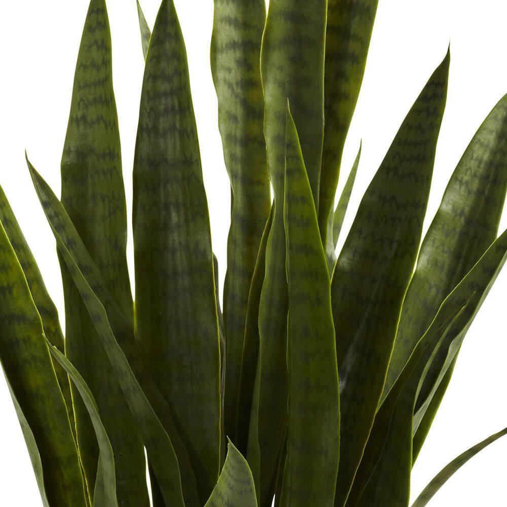 Nearly Natural Artificial Sansevieria with Black Planter