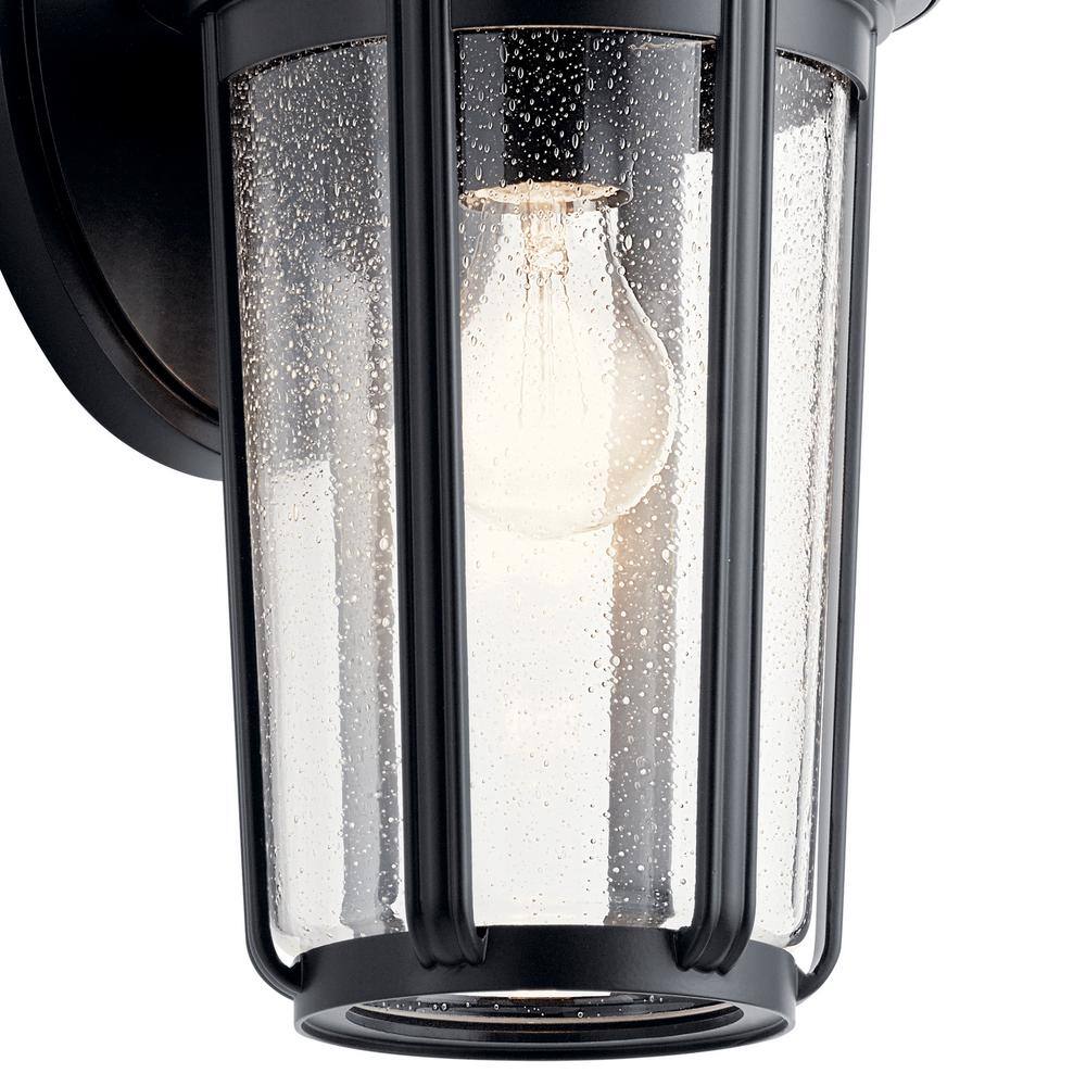 KICHLER Fairfield 14.5 in. 1-Light Black Outdoor Hardwired Wall Lantern Sconce with No Bulbs Included (1-Pack)