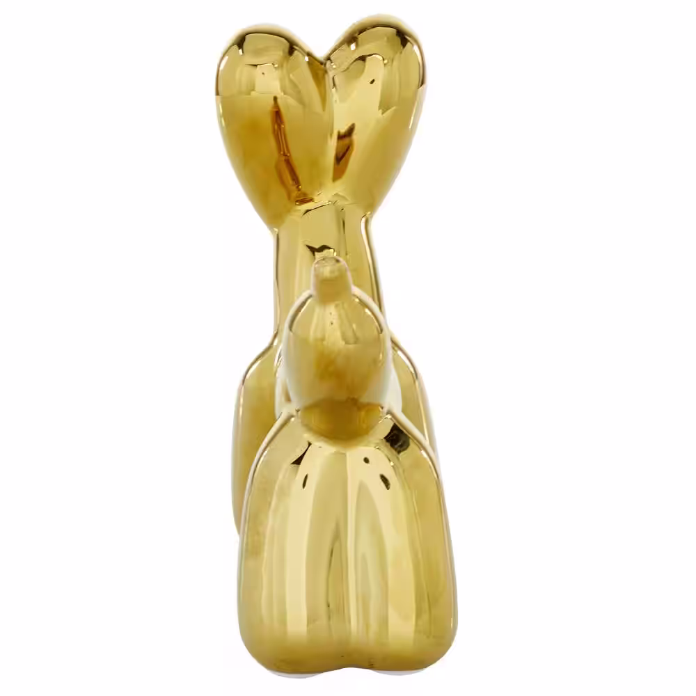CosmoLiving by Cosmopolitan Gold Ceramic Balloon Dog Sculpture