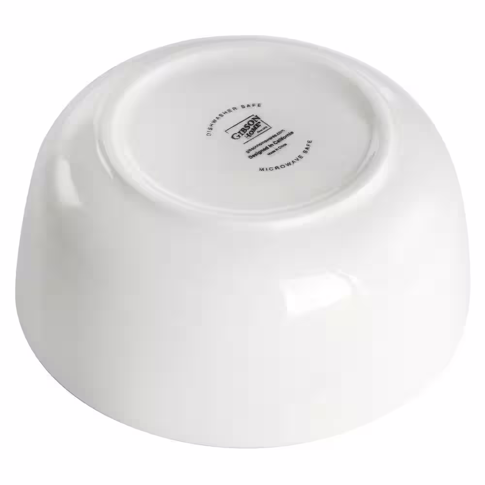 GIBSON HOME Avisala 12-Piece White Fine Ceramic Dinnerware Set