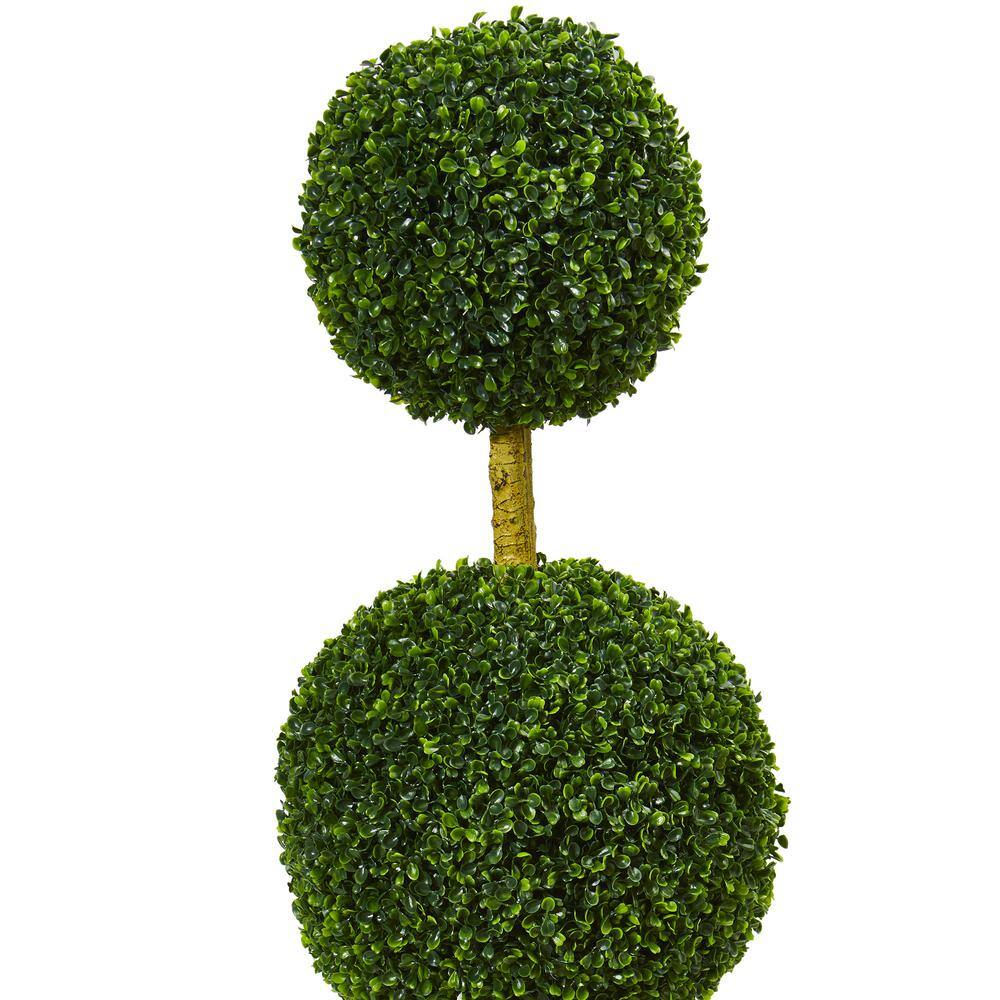 Nearly Natural Indoor/Outdoor 4.5ft. Double Topiary Boxwood Artificial Tree, UV Resistant