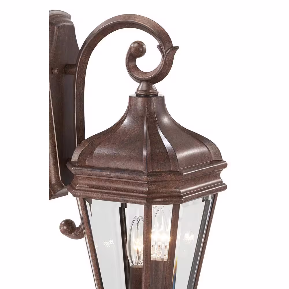 the great outdoors by Minka Lavery Harrison 2-Light Vintage Rust Outdoor Wall Lantern Sconce