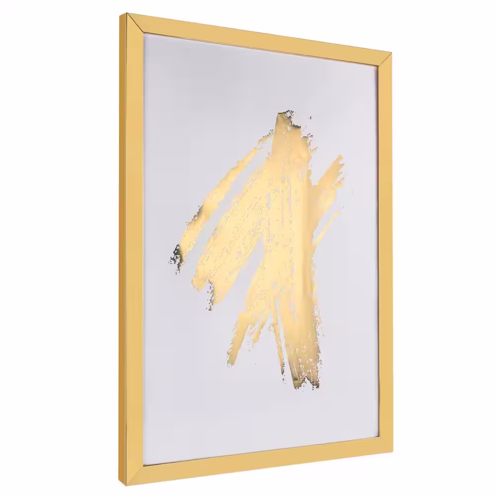 None 24 in. W x 36 in. H Gold Hanging Poster Picture Frame, Set of 4