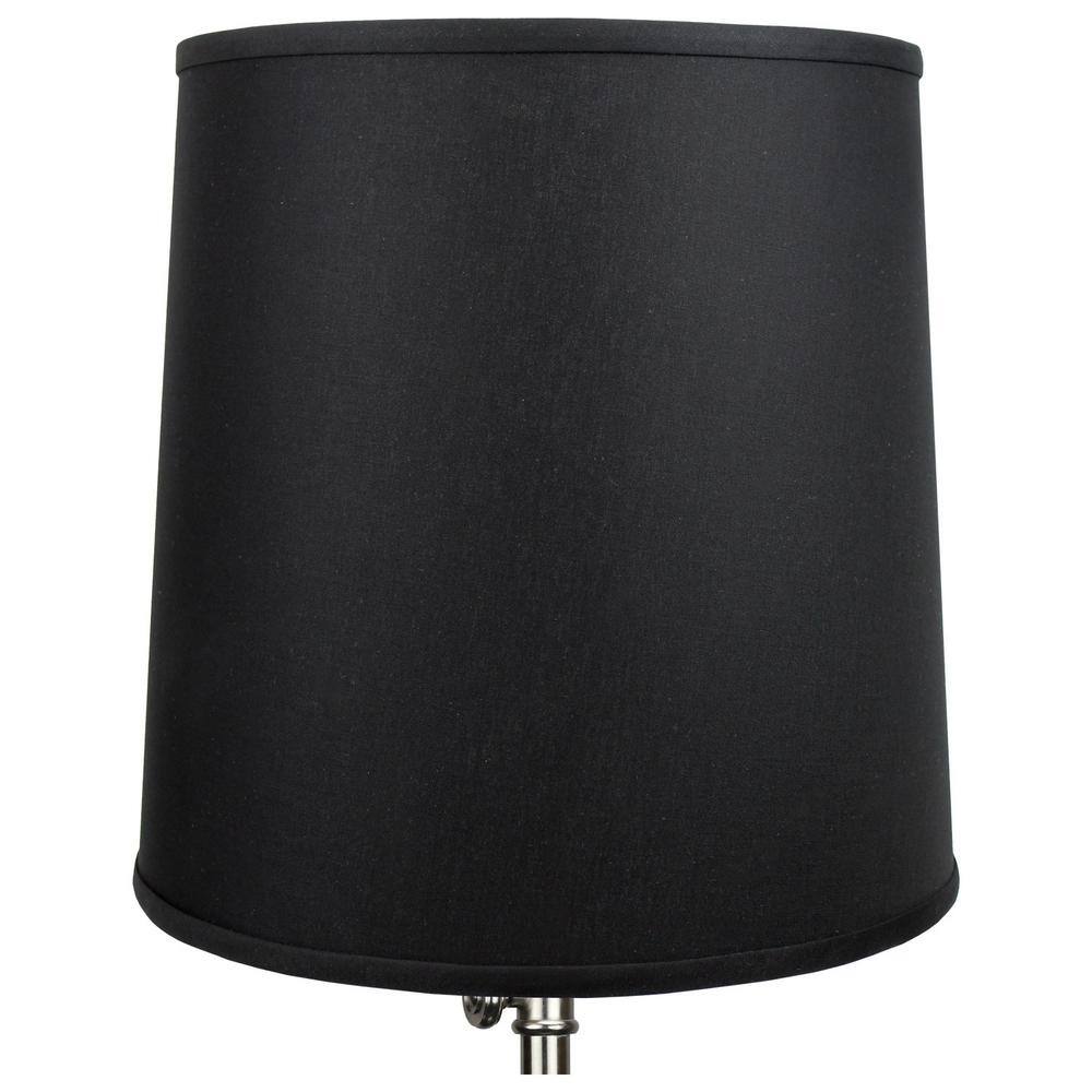 FenchelShades.com Fenchel Shades 13 in. Top Diameter x 15 in. Bottom Diameter x 15 in. Slant, Empire Lamp Shade - Linen Black