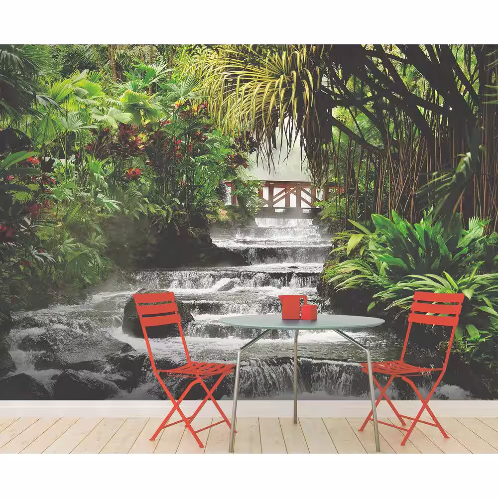 Brewster Tranquil Waterfall Wall Mural