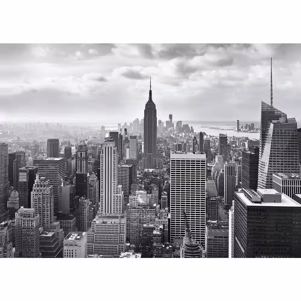 Komar 145 in. x 100 in. NYC Black and White Wall Mural