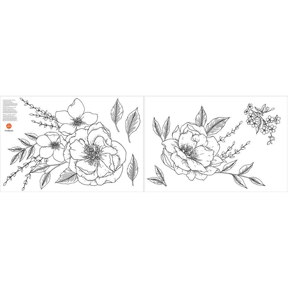 None Peony and Rose Wall Decal