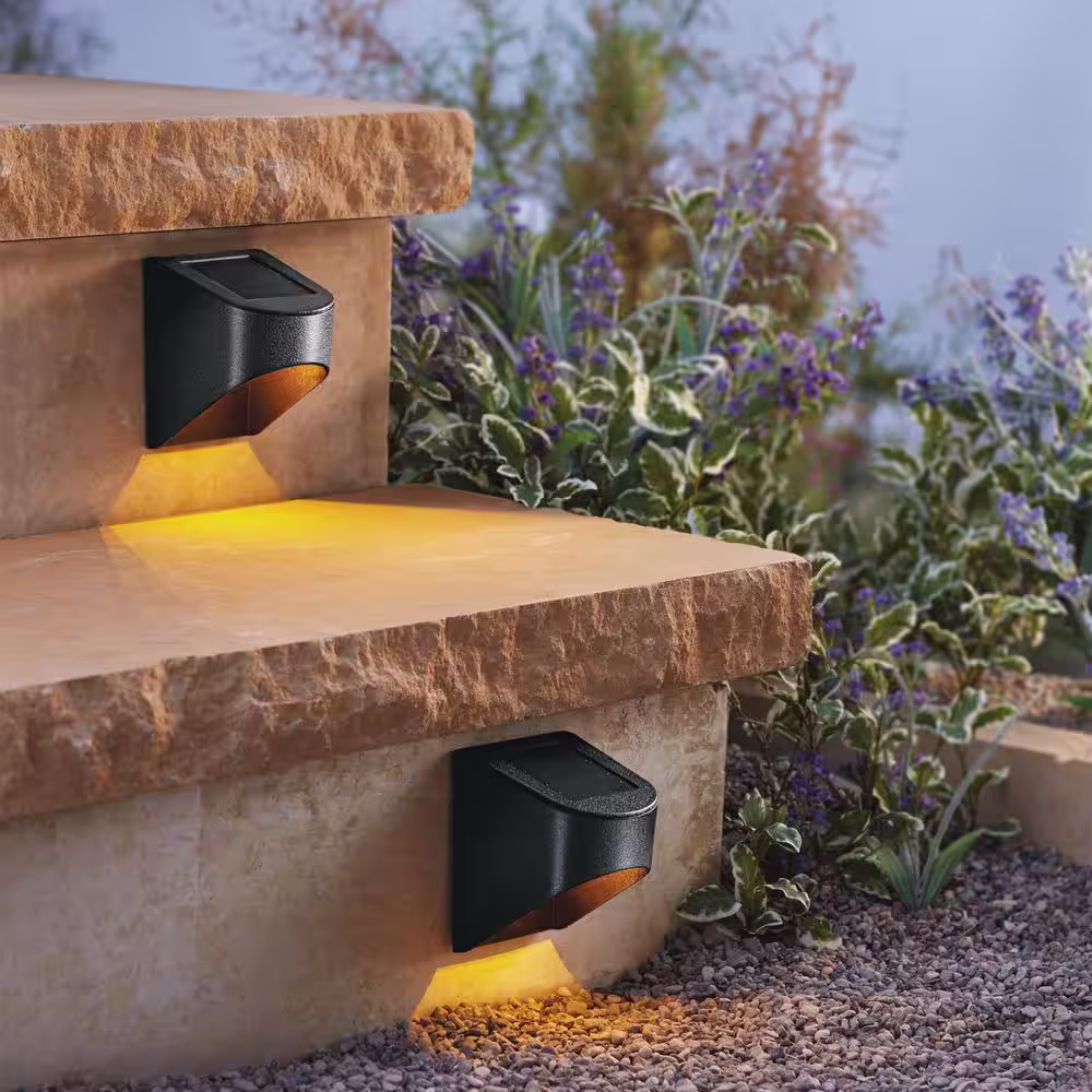 Deck Impressions Solar Black Integrated LED Downcast Deck Rail Light (2-Pack)