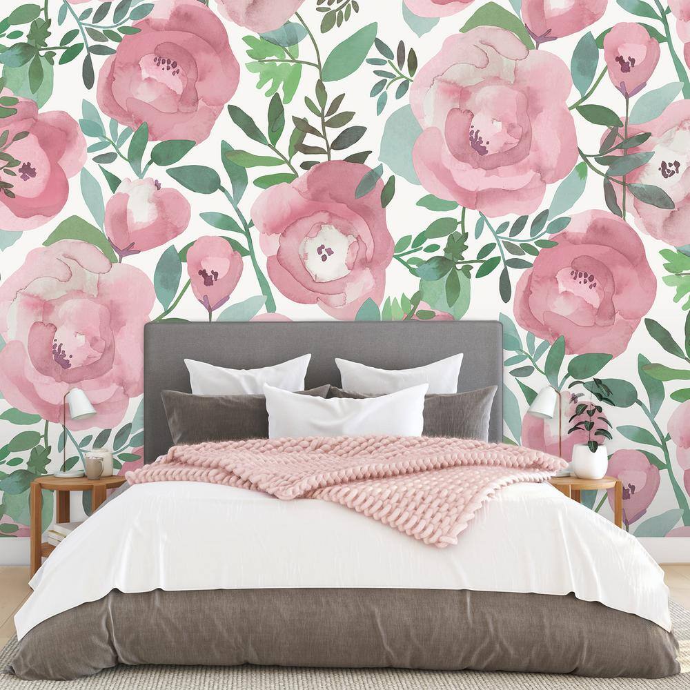 None Pink Flowers Blooming Floral Darling Wall Mural