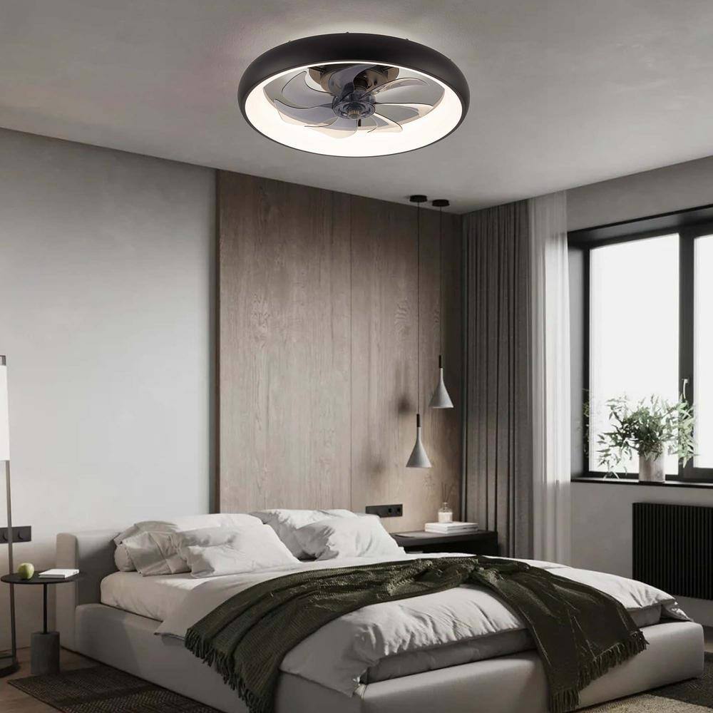 Moxyrano 20 in. LED Indoor Black Ceiling Fan with Light and Remote