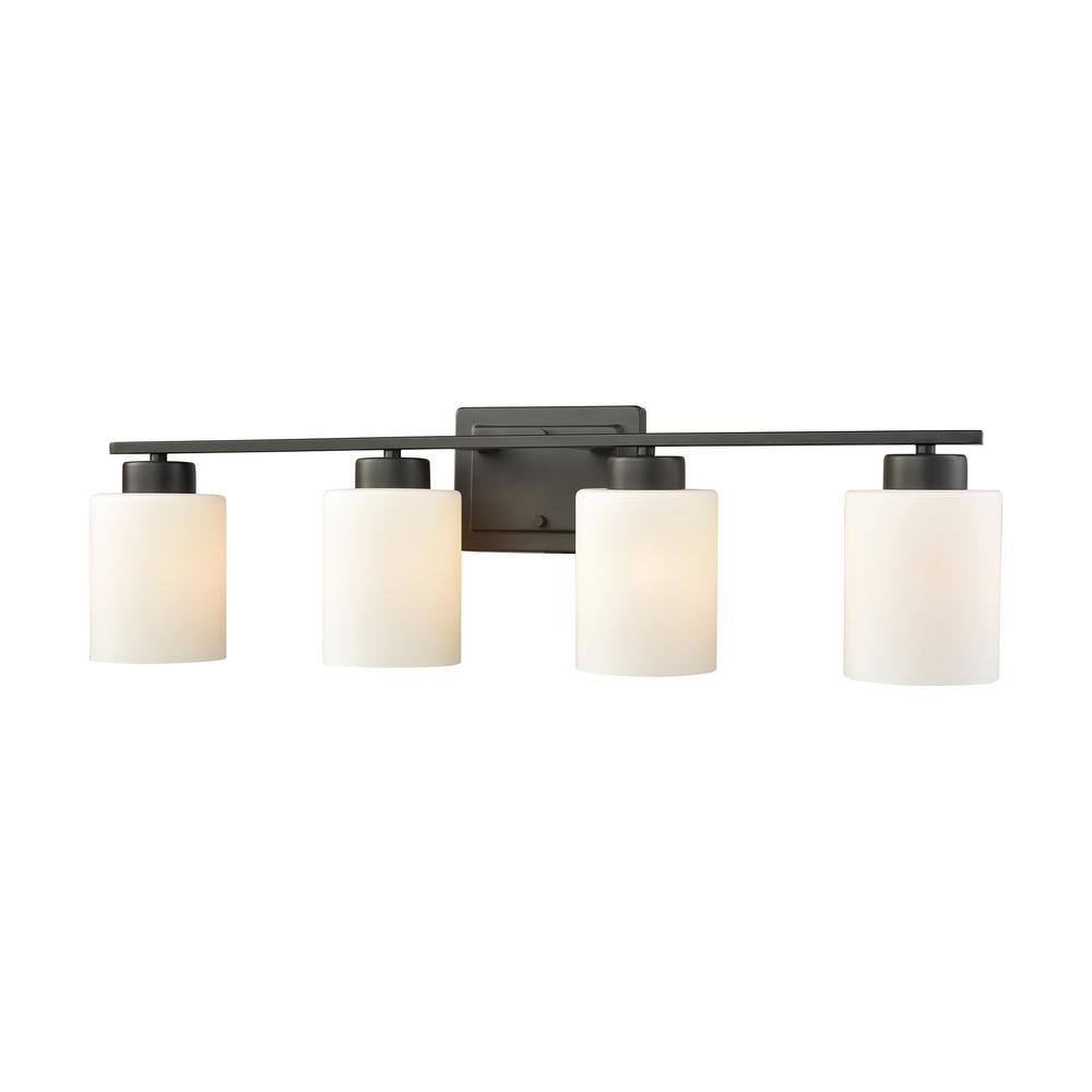 Thomas Lighting Summit Place 4-Light Oil Rubbed Bronze With Opal White Glass Bath Light